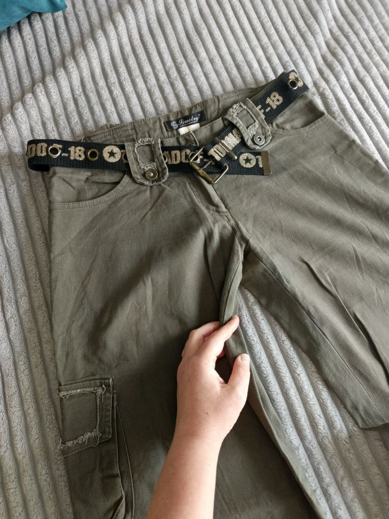 Vintage Y2K khaki cargo pantolon(xs-s) — görsel 3/8