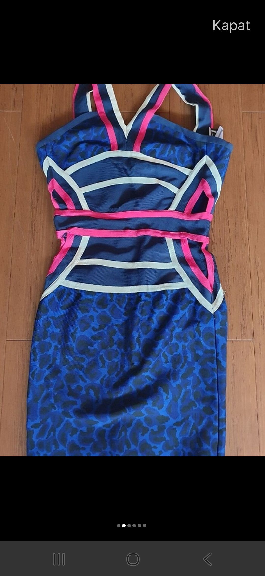 Herve Leger desenli bandaj elbise — görsel 5/5