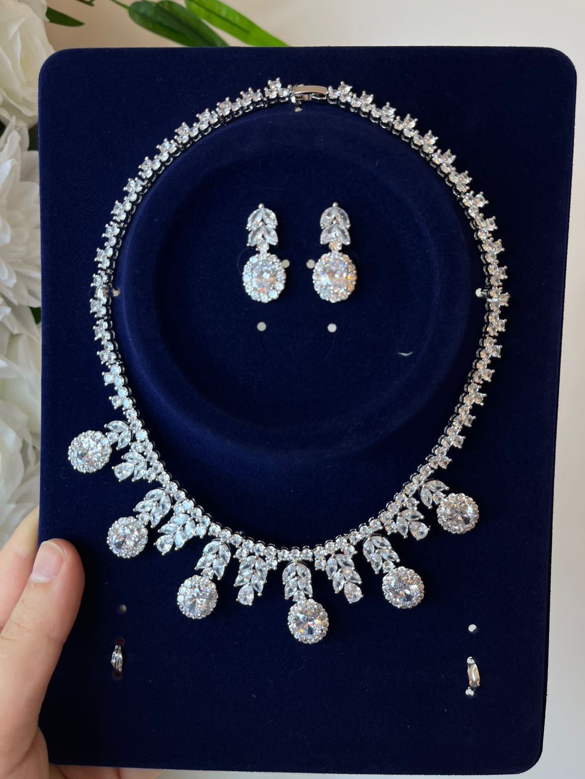 Gelin kolye küpe takısı takım zirkon — görsel 3/3