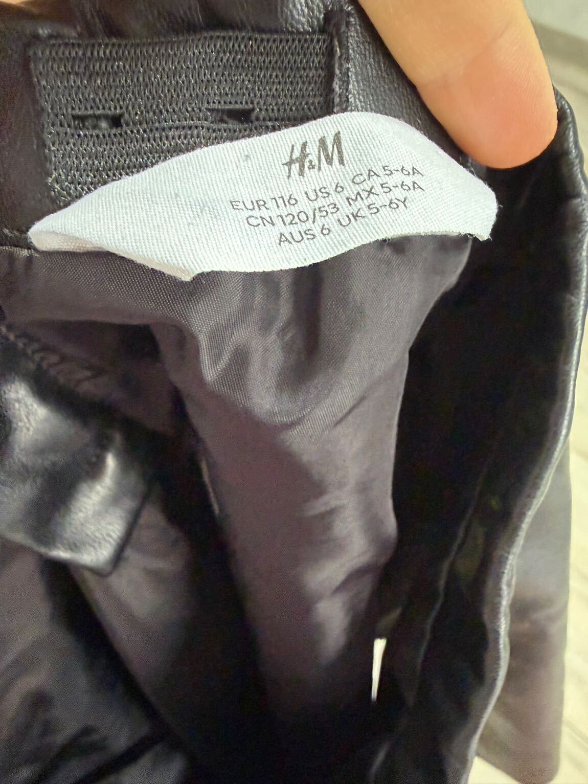 H&M Siyah Deri Mini Etek çocuk — görsel 4/6