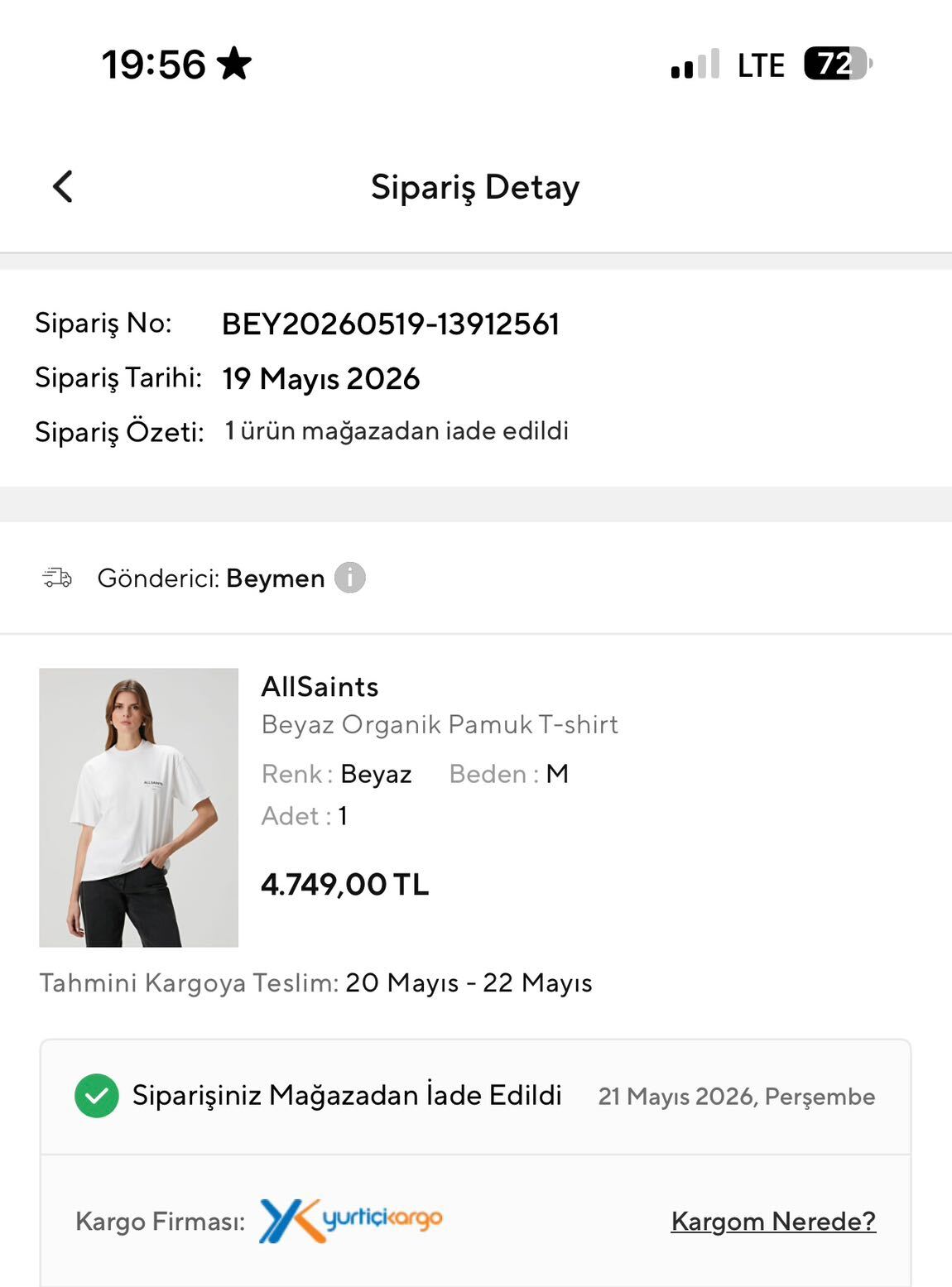 All Saints Beyaz Tshirt — görsel 7/7