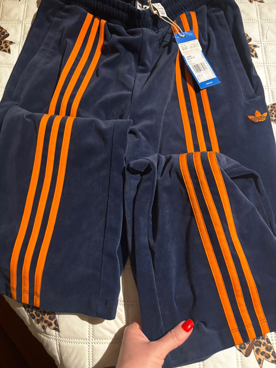 Adidas Kadife Lacivert/Turuncu Eşofman — görsel 2/4