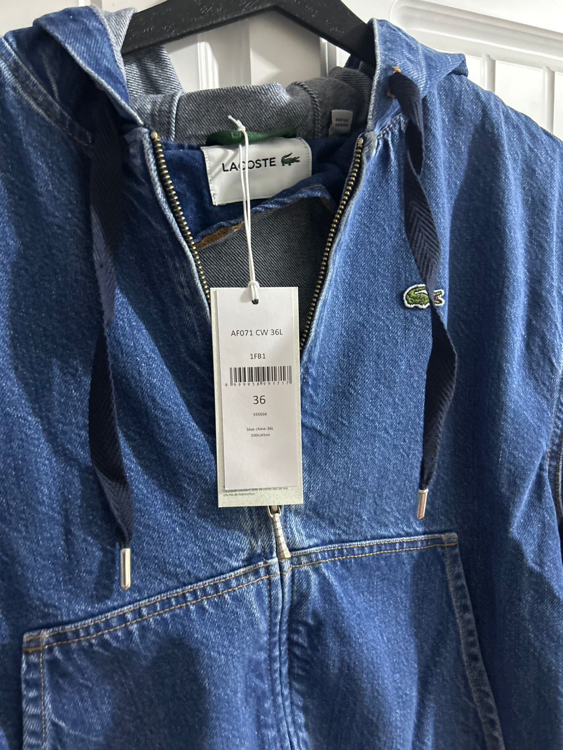 Lacoste Fermuarlı Kot Ceket — görsel 2/4
