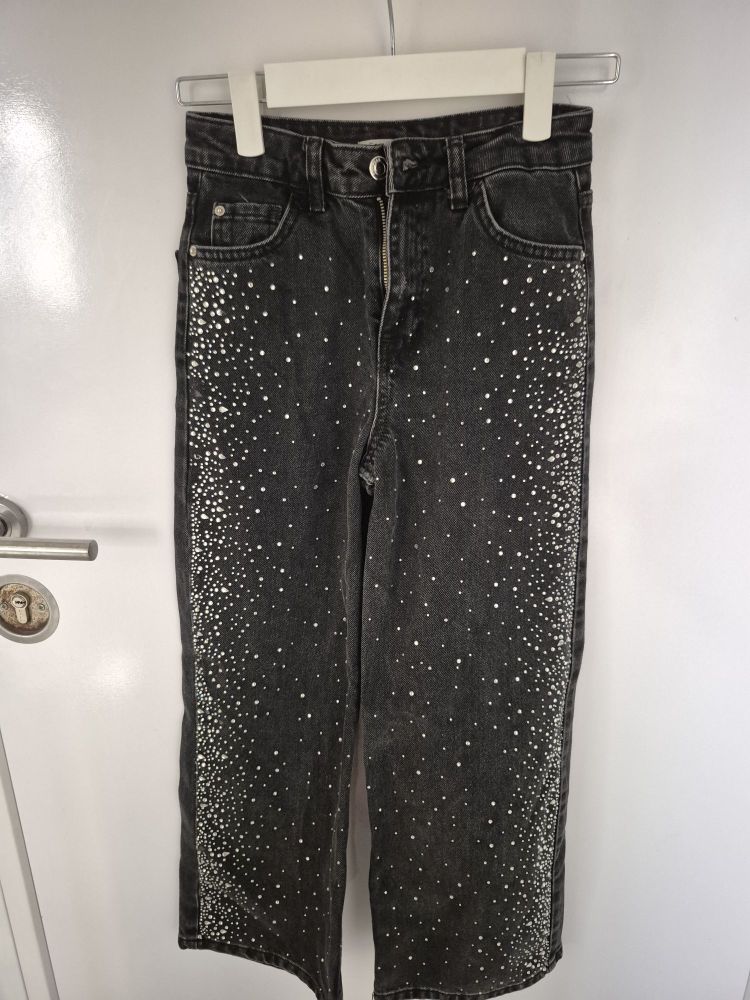 kız çocuk Siyah Taşlı Jean Pantolon — görsel 6/8