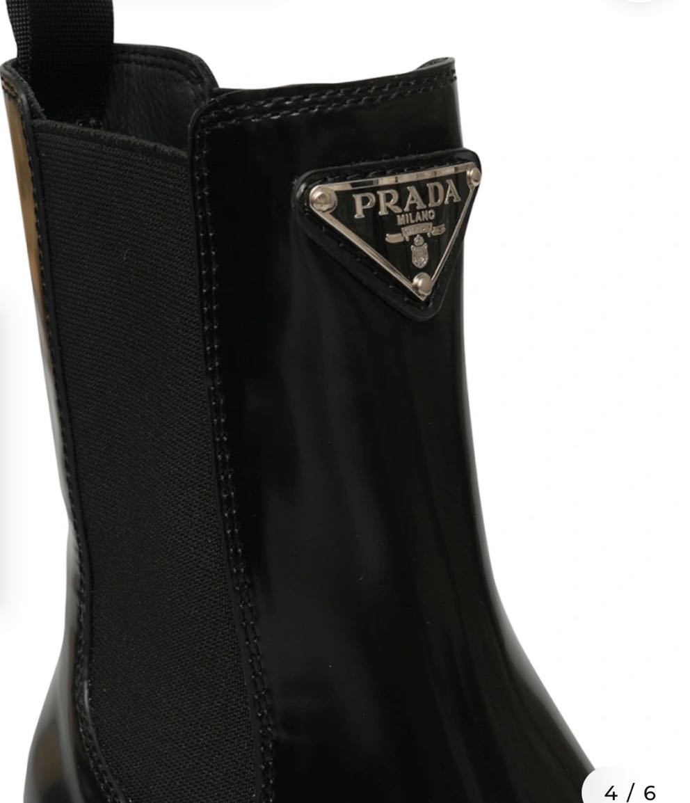Prada Siyah Deri Bot — görsel 3/7