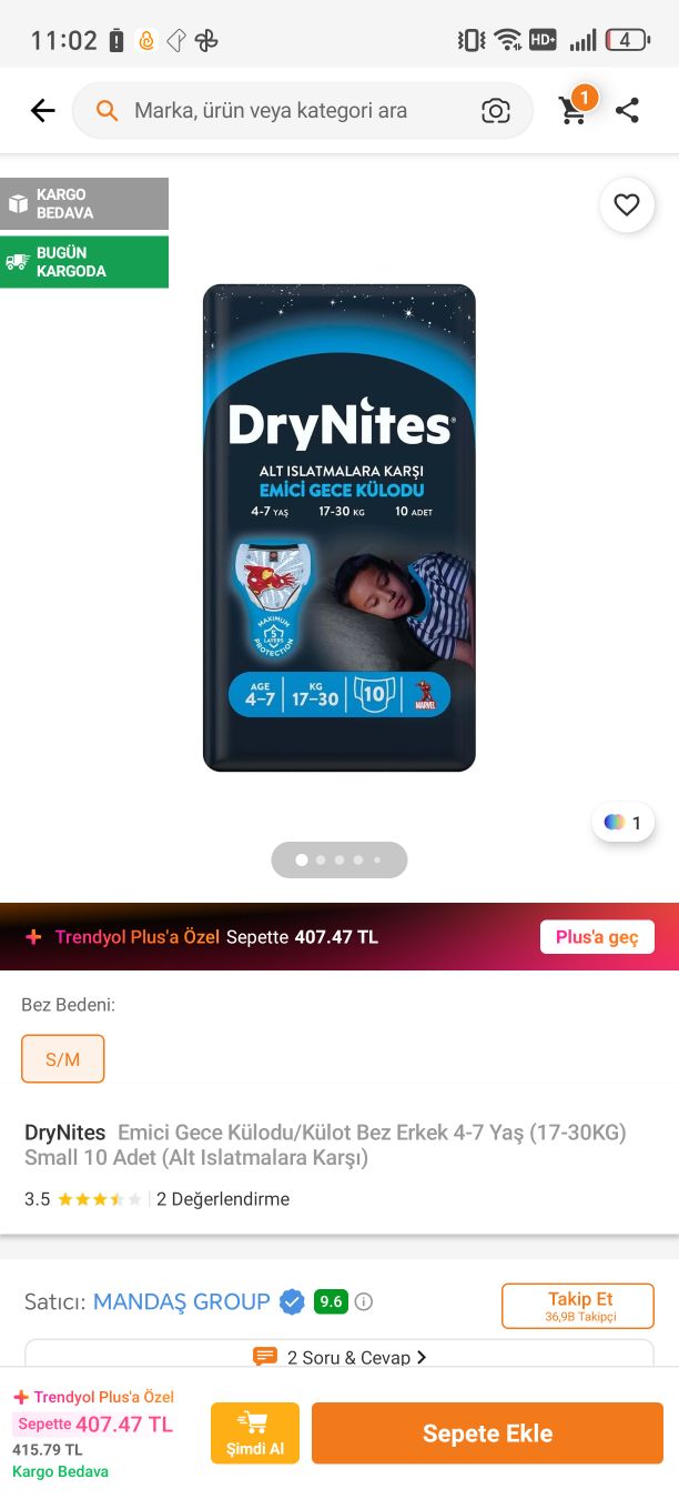 Huggies DryNites Emici Gece Külodu 4-7 — görsel 3/3
