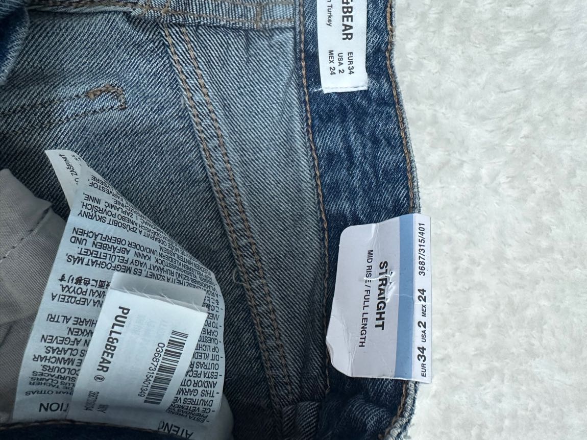 Pull and bear straight jean pantolon — görsel 3/3