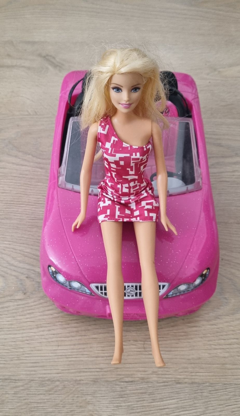 Barbie Pembe Cabrio Araba + Barbie Bebek — görsel 3/7