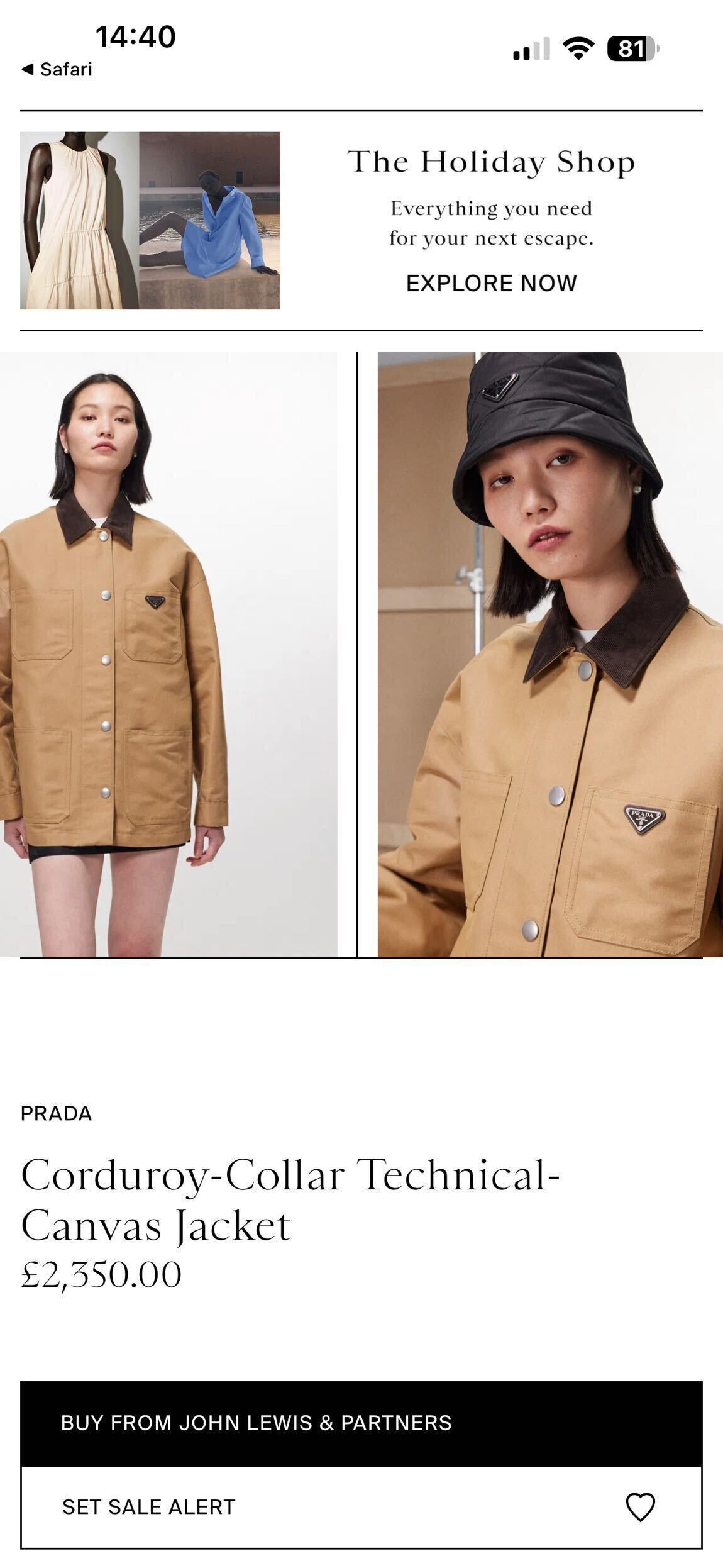 PRADA Taba Renk Ceket — görsel 3/7