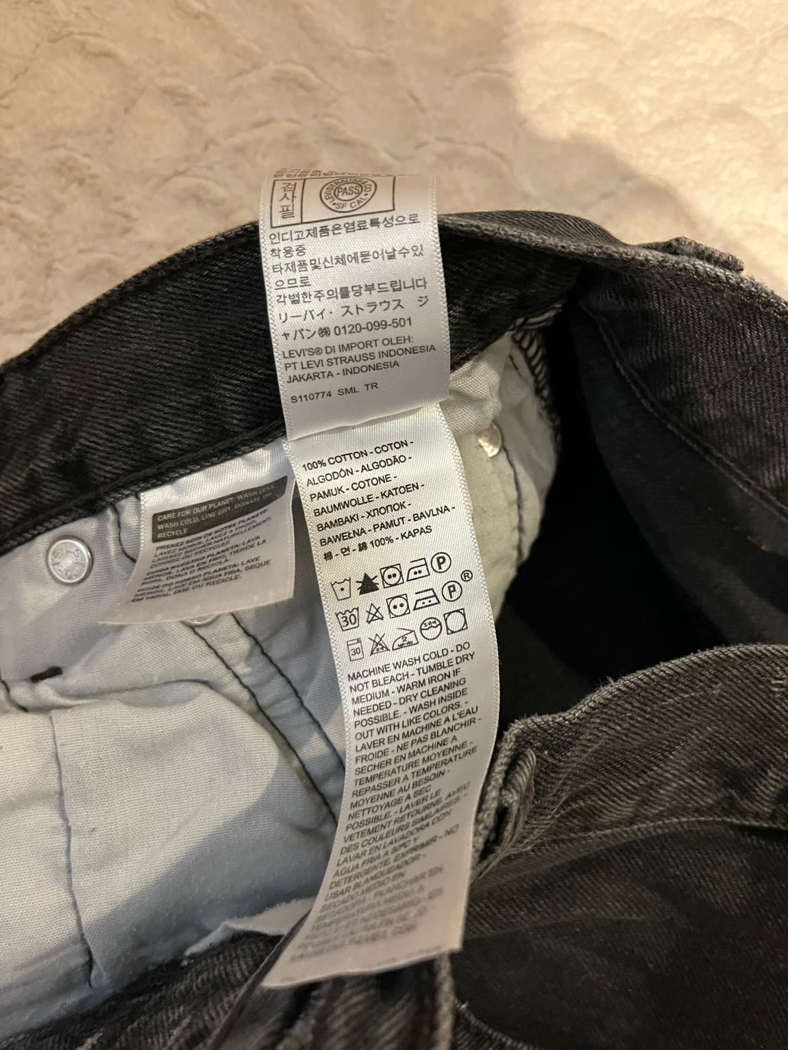 Levis 501 crop füme — görsel 7/8