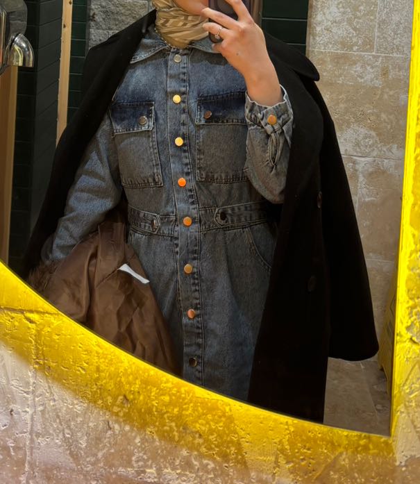 Denim T-Shirt Elbise Kot Ceket Kombinasy — görsel 3/8