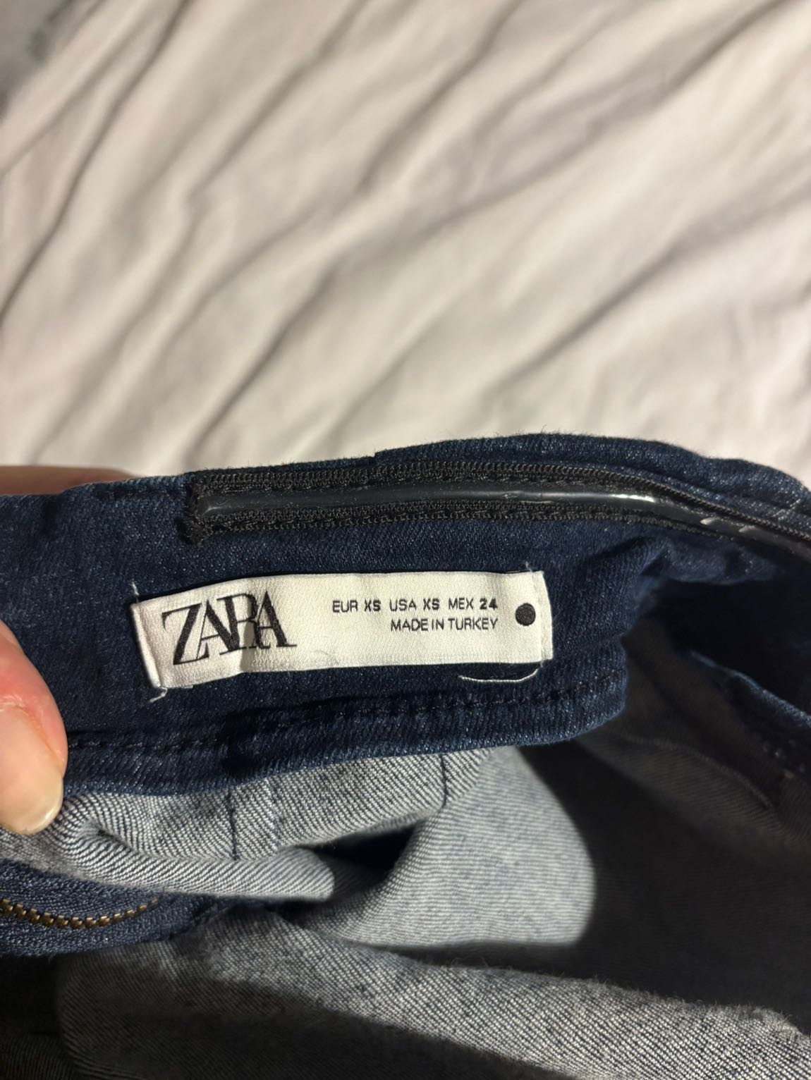 Zara straplez denim kalem elbise. — görsel 4/4