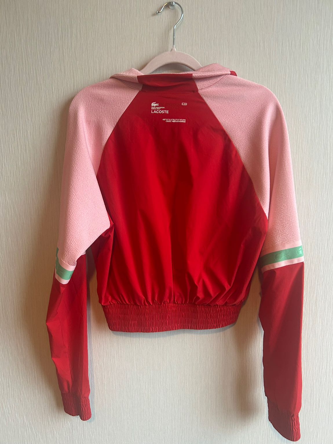 Kırmızı Pembe Renkli Lacoste ince mont — görsel 3/6