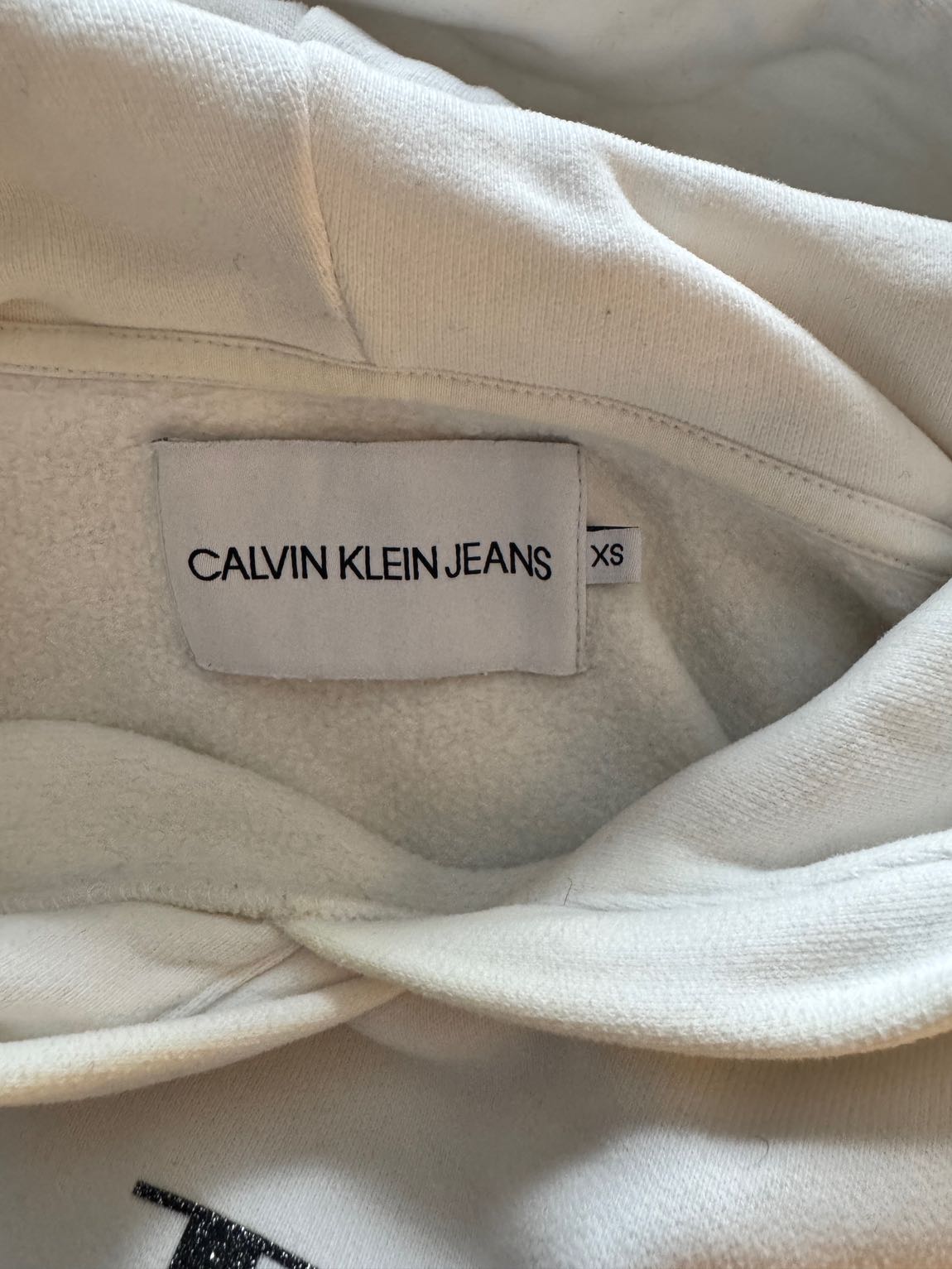 Calvin Klein Beyaz Kapüşonlu Sweatshirt — görsel 3/3