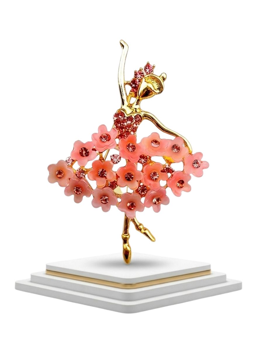 Pembe Çiçekli Balerin Broş — görsel 5/6