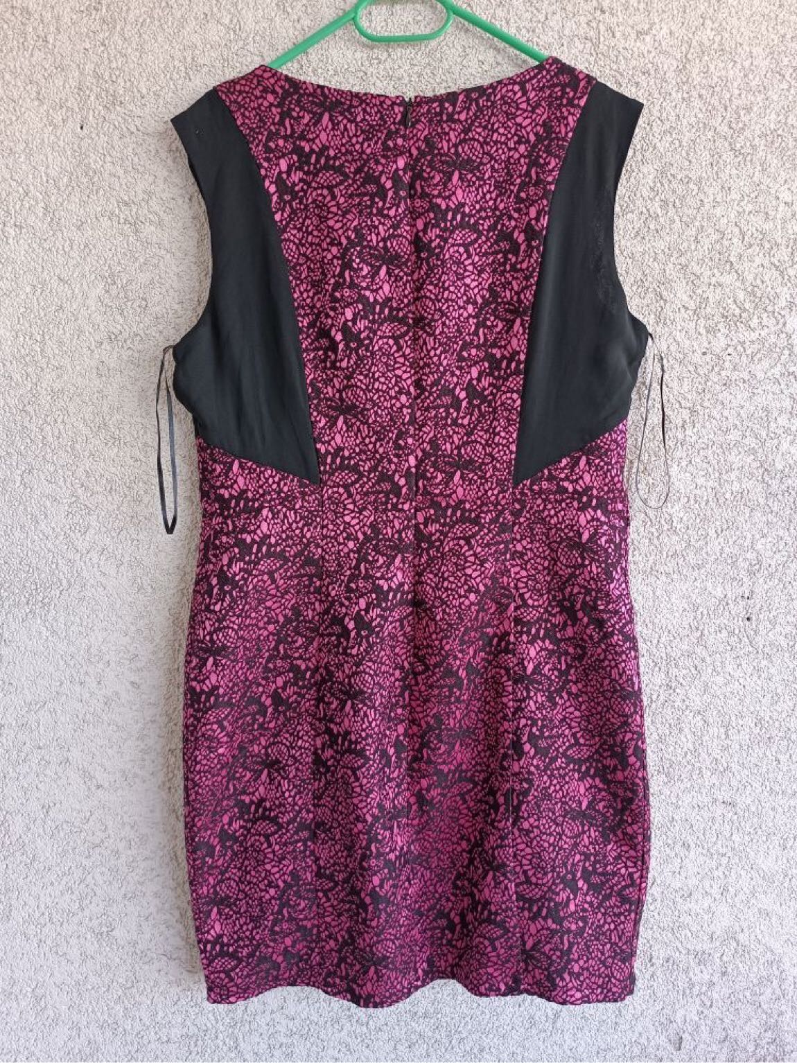 Siyah pembe Desenli Kolsuz Elbise — görsel 7/8