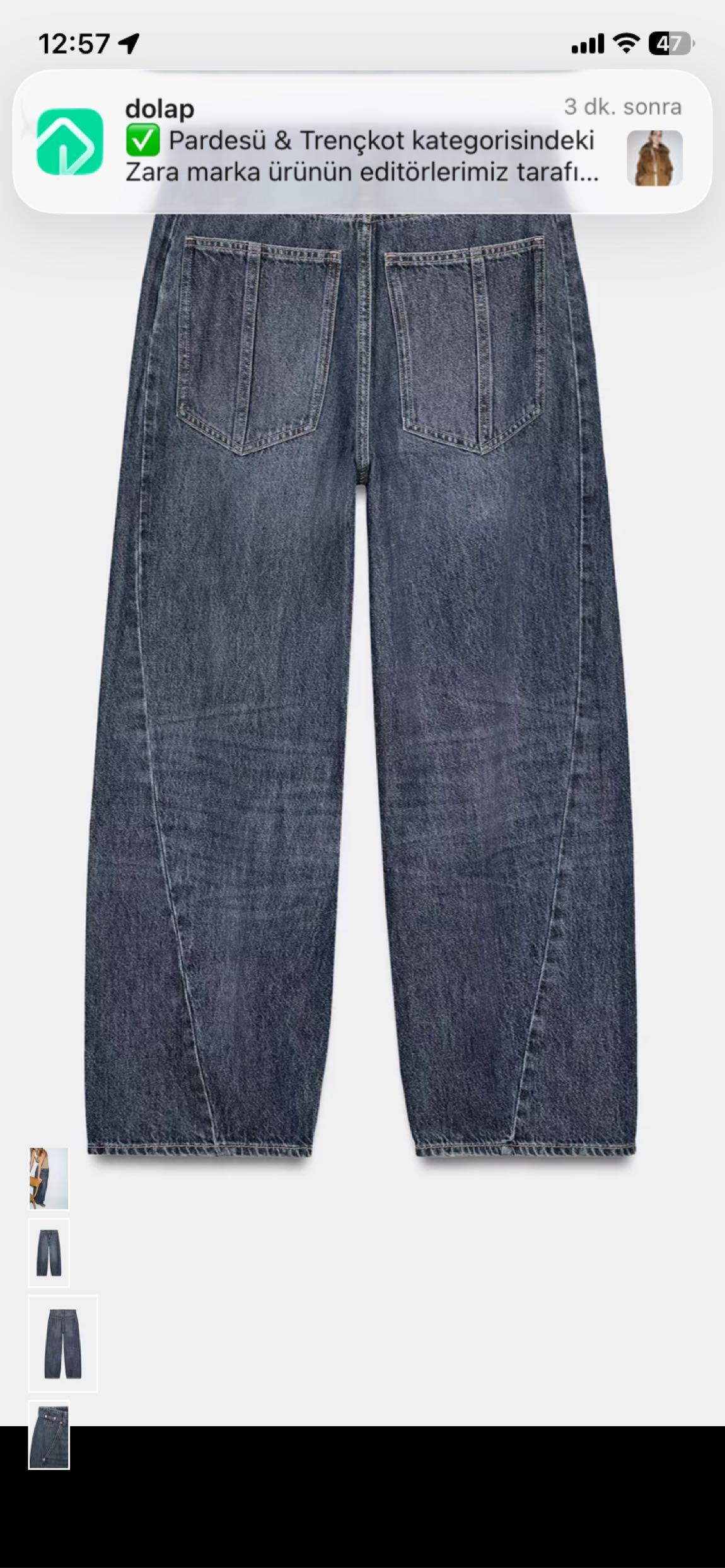 Zara Balon Dikişli Jean Pantolon — görsel 8/8