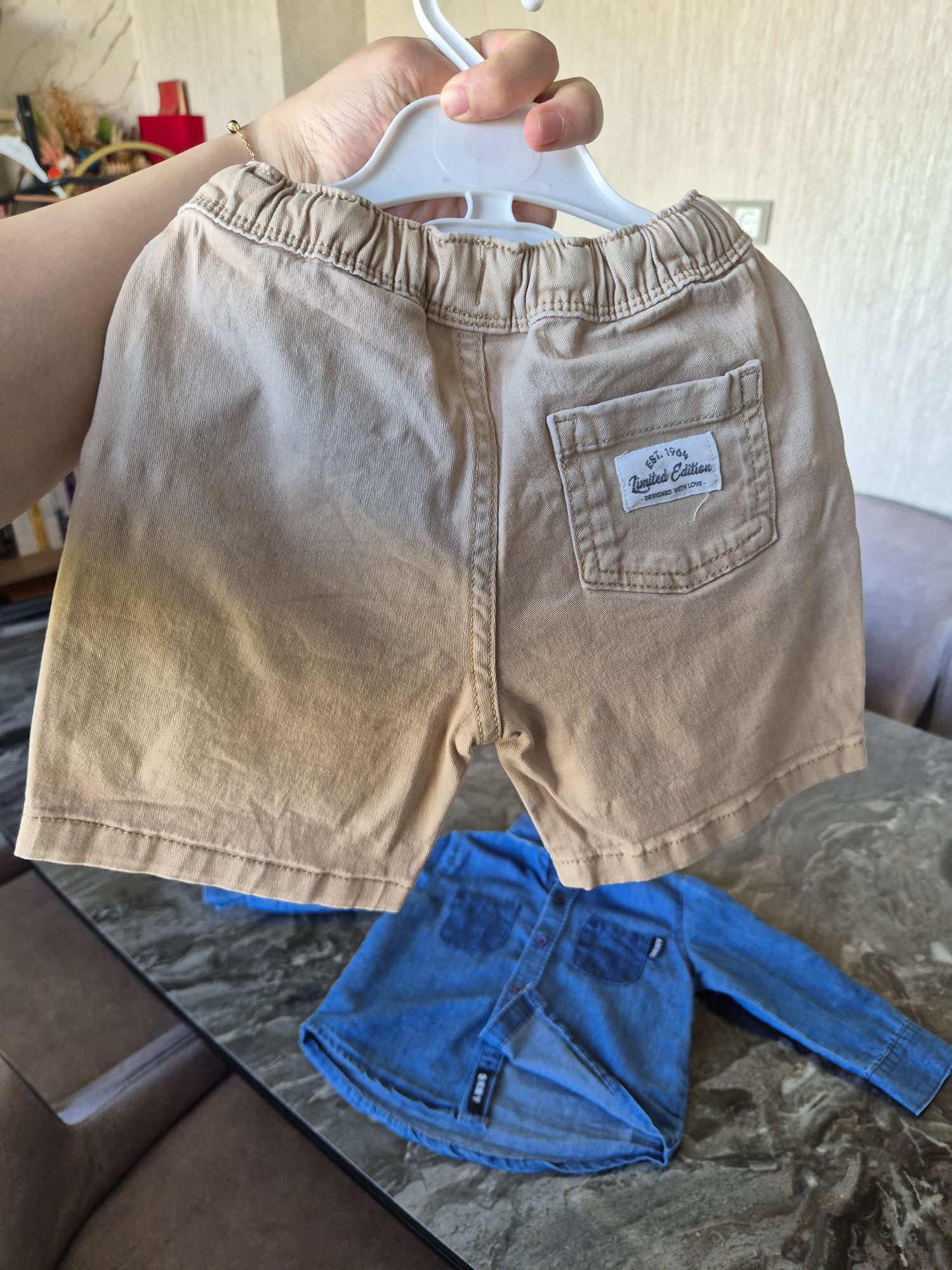 dkny denim gömlek şort takımı — görsel 5/5