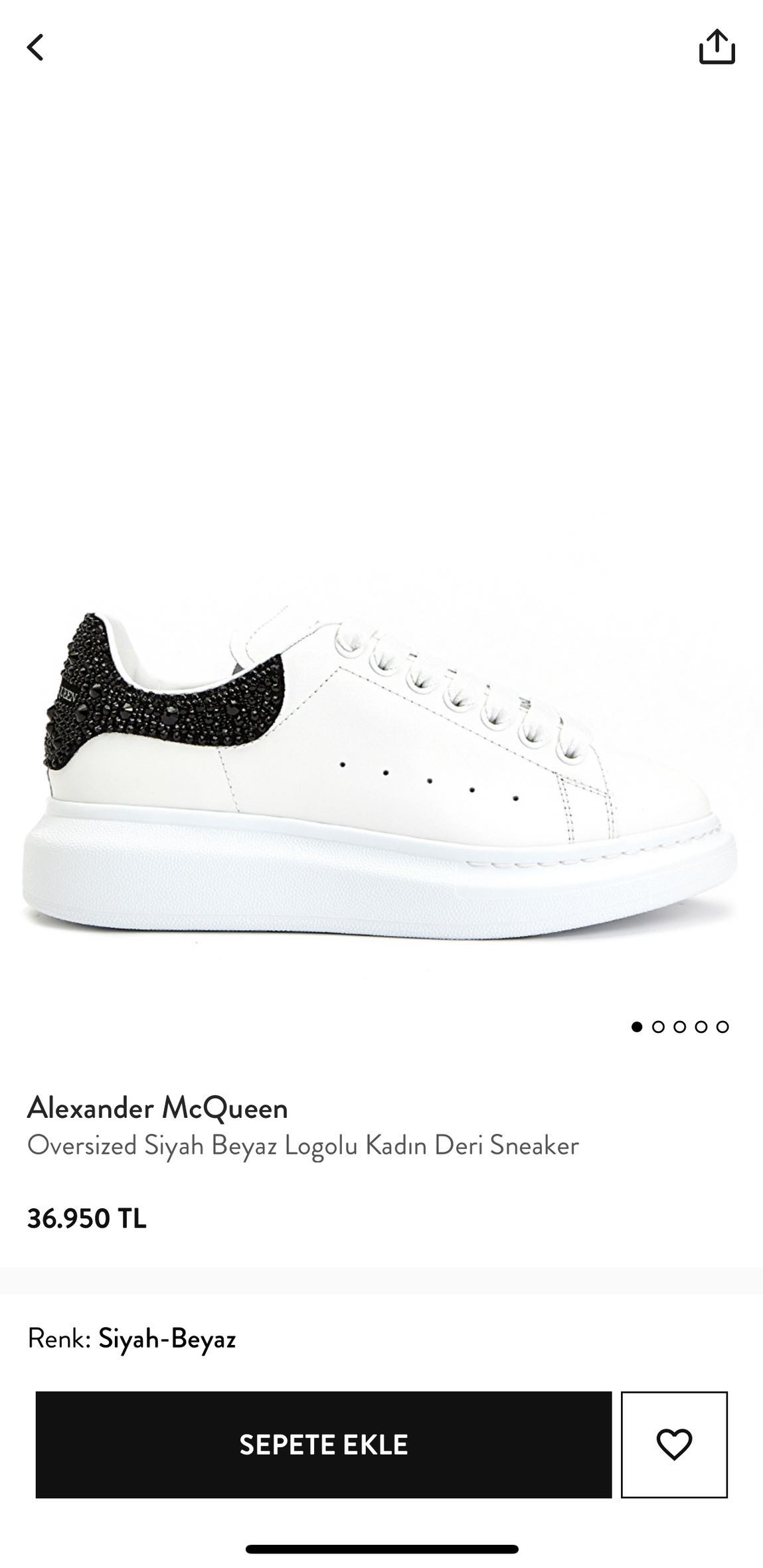 Alexander Mcqueen Taşlı Beyaz Sneaker — görsel 2/4