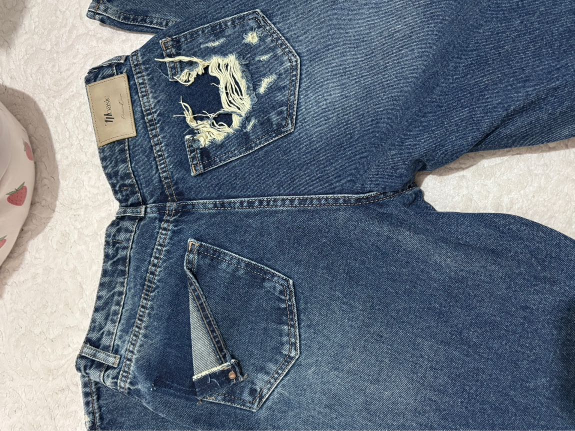 Koyu Mavi Yüksek Bel Straight Jean Panto — görsel 3/8