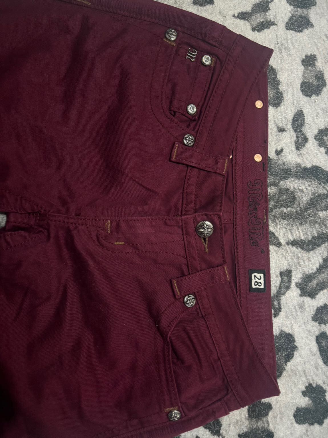 Miss me taşlı burgundy bordo jeans — görsel 2/4
