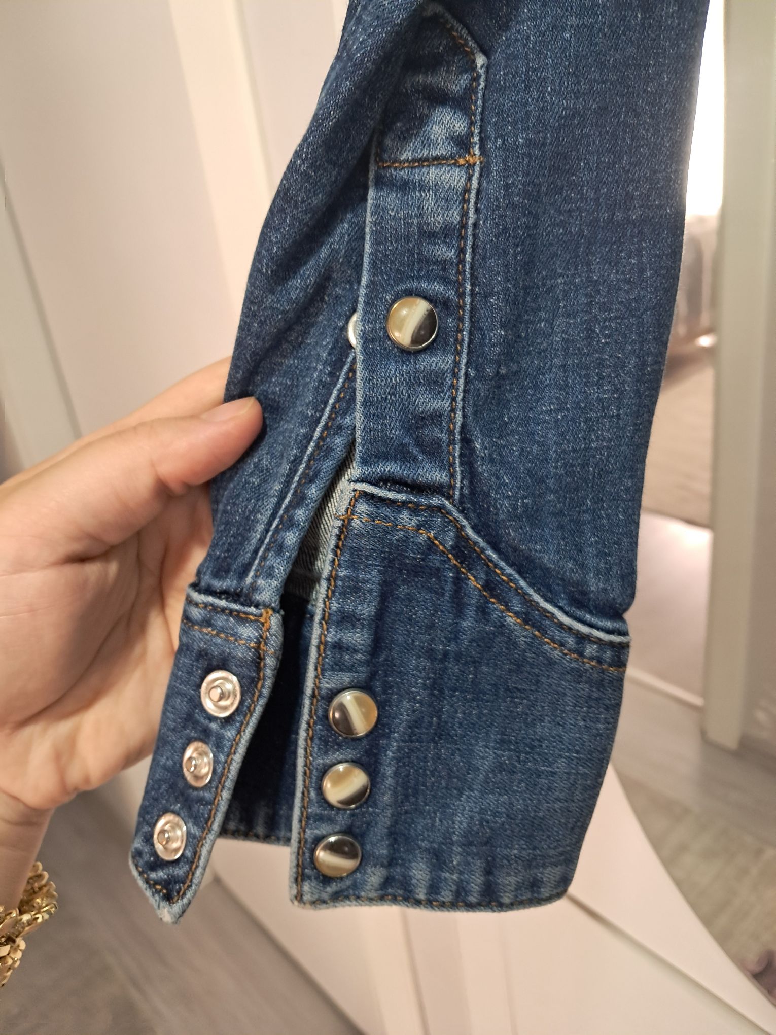 Mavi Kot Gömlek erkek — görsel 4/5