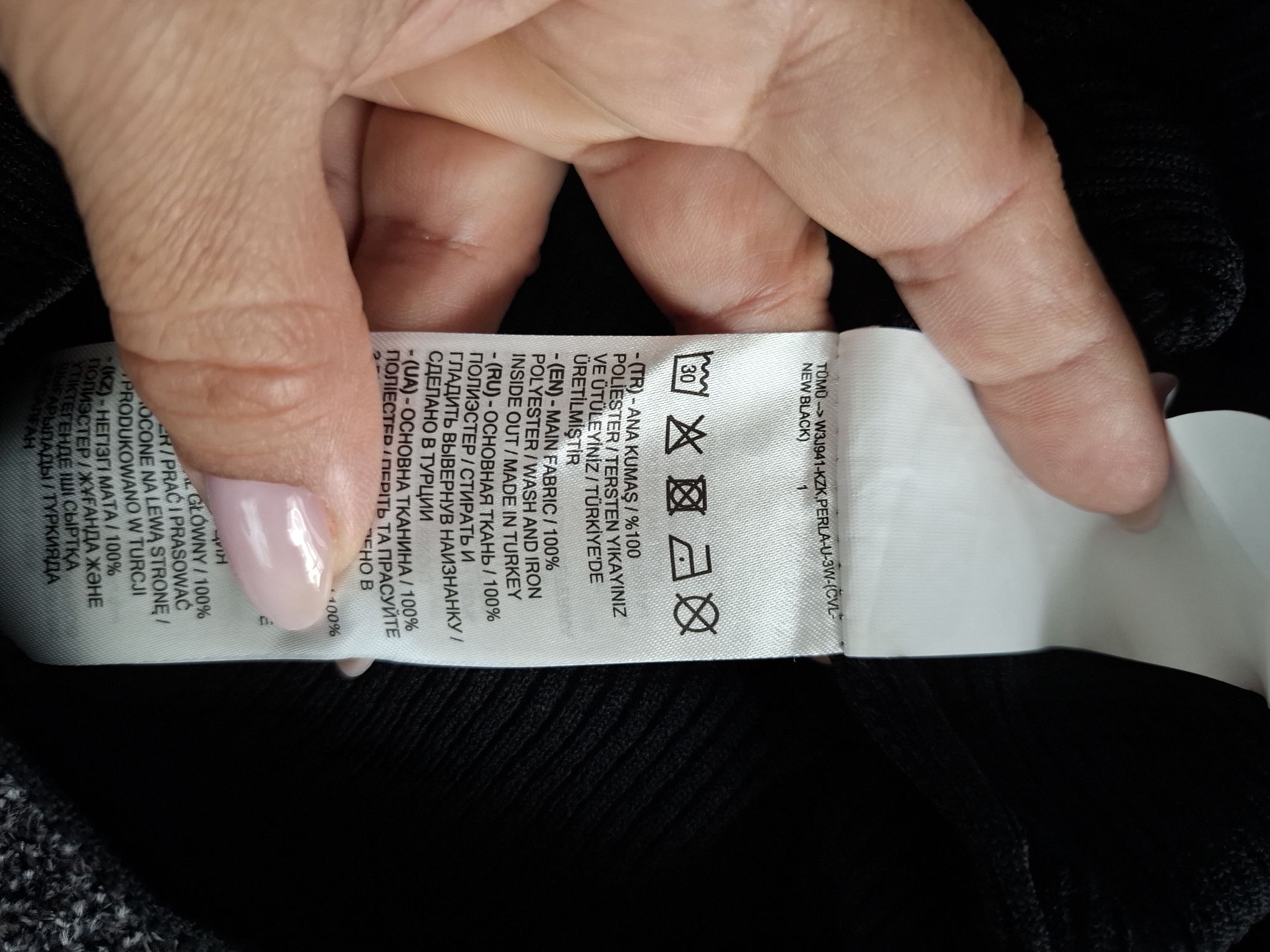LCW Siyah Polo Yaka Triko Kazak — görsel 7/7