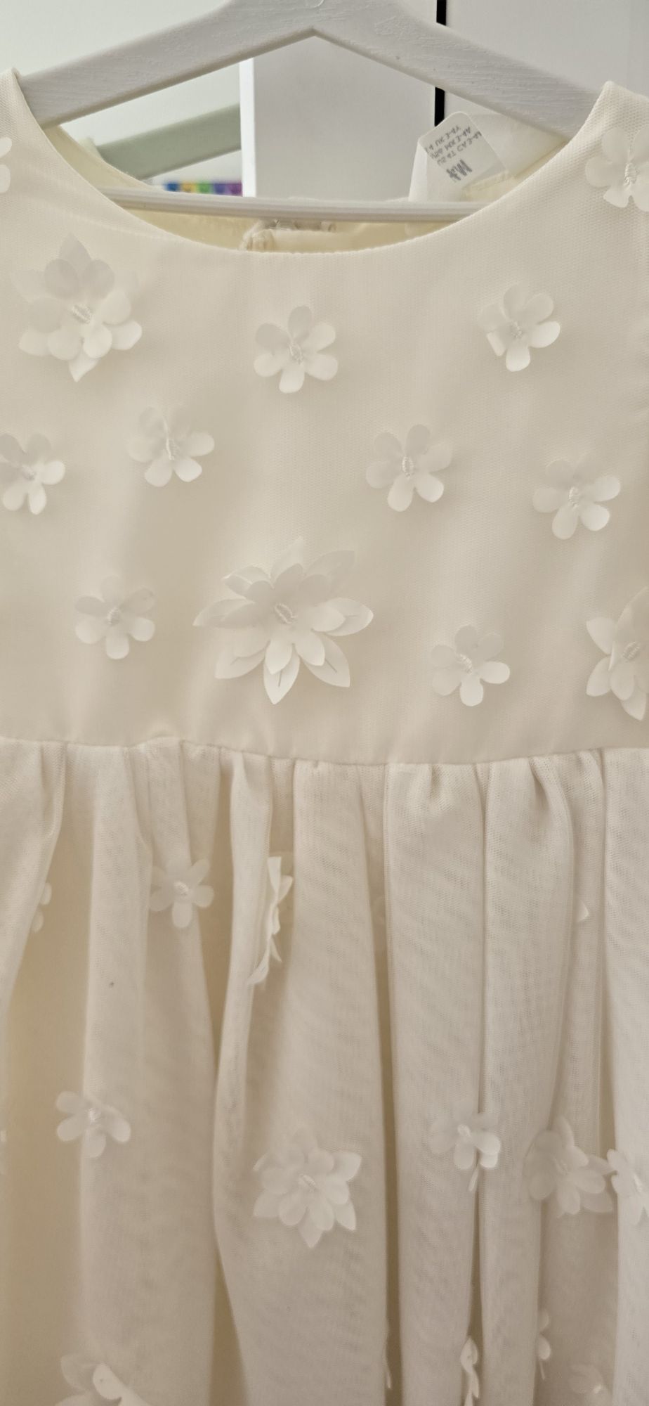 H&M Krem Çiçekli Tül Elbise — görsel 2/8
