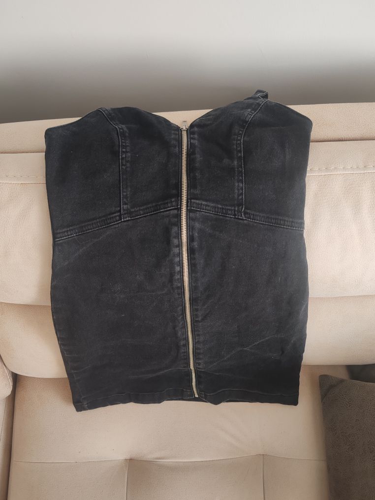 Siyah kot mini elbise — görsel 4/5