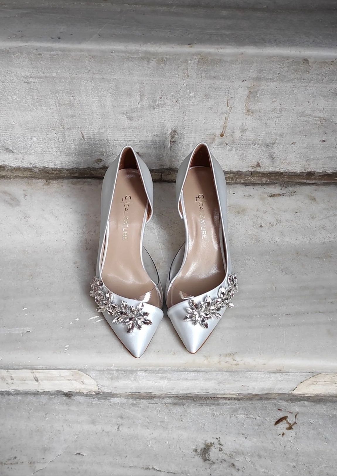 Gümüş Saten Aksesuarlı Stiletto Ayakkabı — görsel 6/12