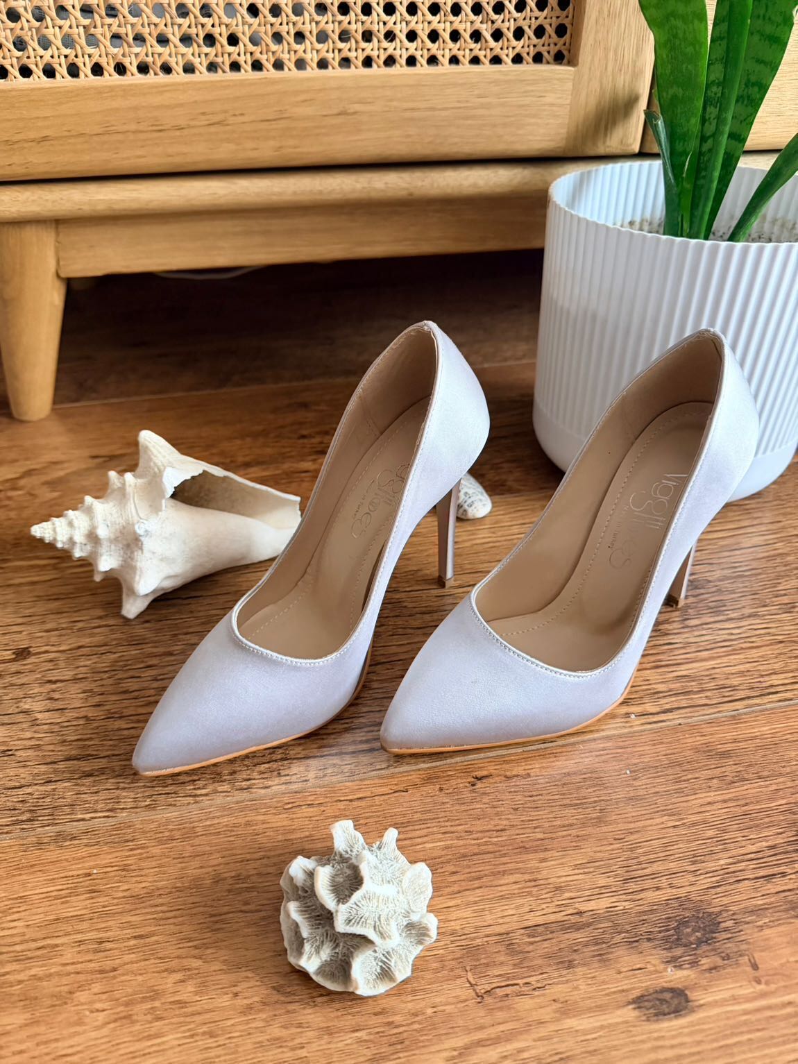 Gümüş Saten Stiletto Topuklu Ayakkabı — görsel 2/7