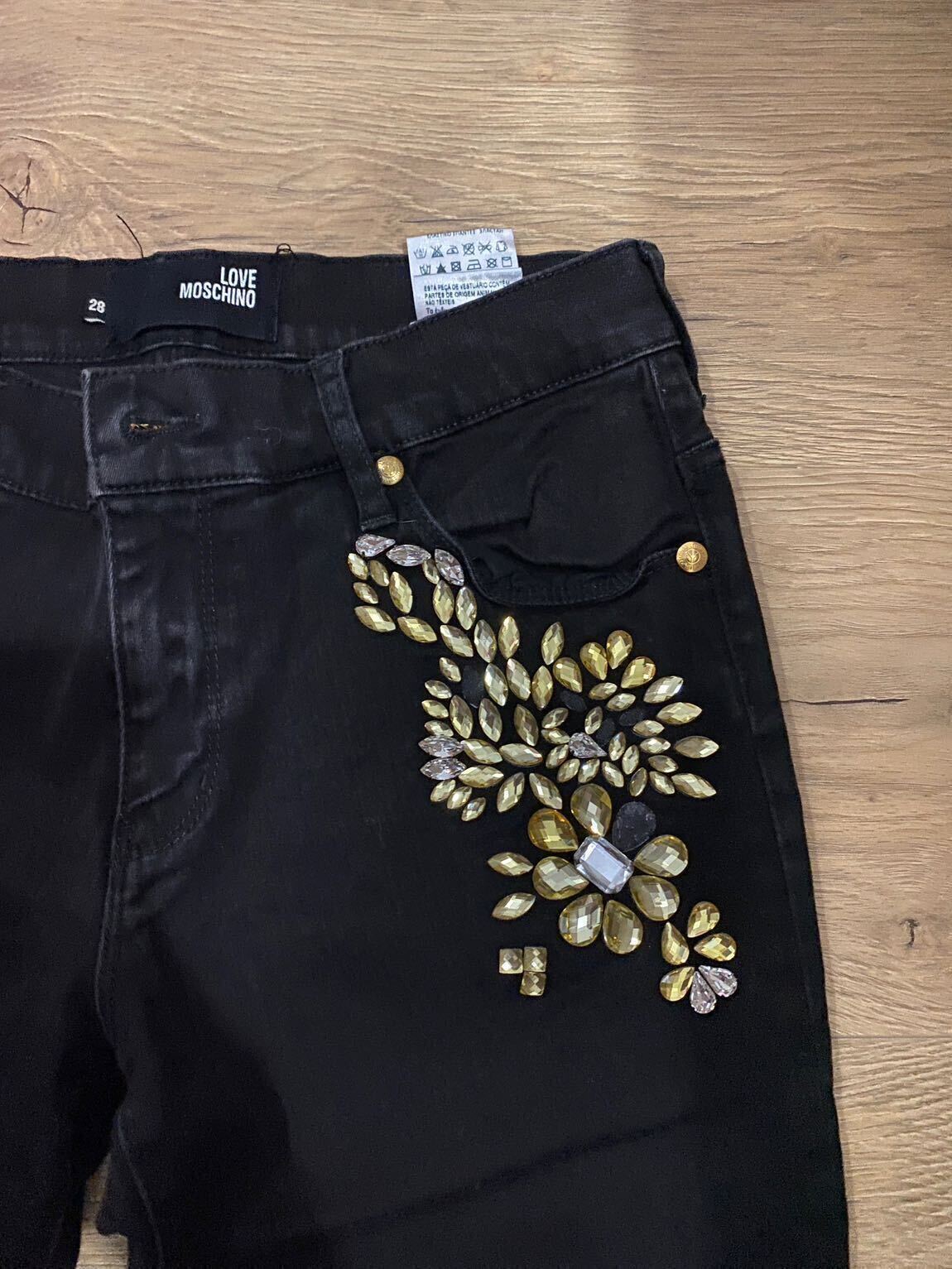 Love Moschino Siyah Taşlı Jean Pantolon — görsel 3/5