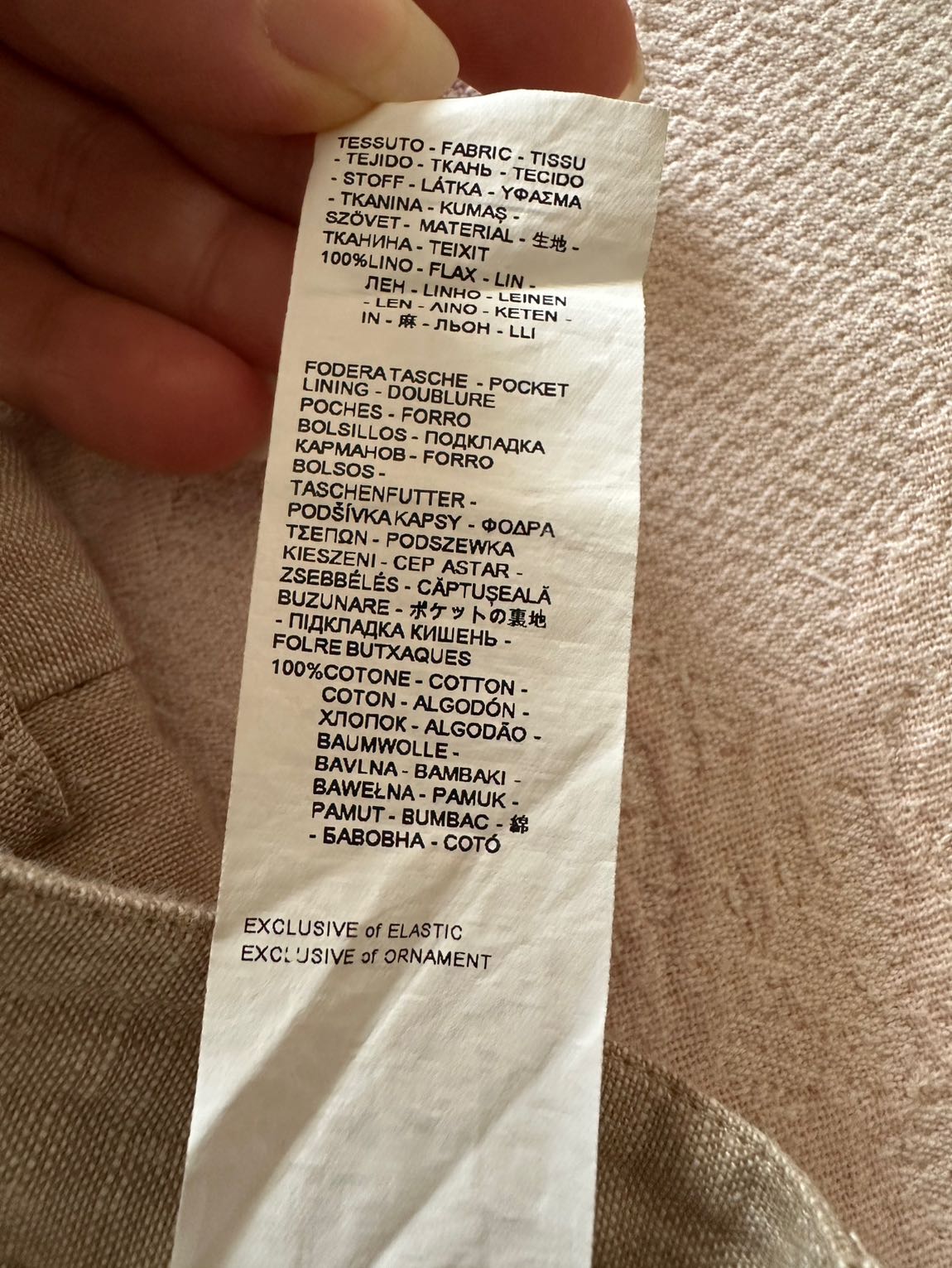 Falconeri Bej Keten Kargo Pantolon — görsel 6/6