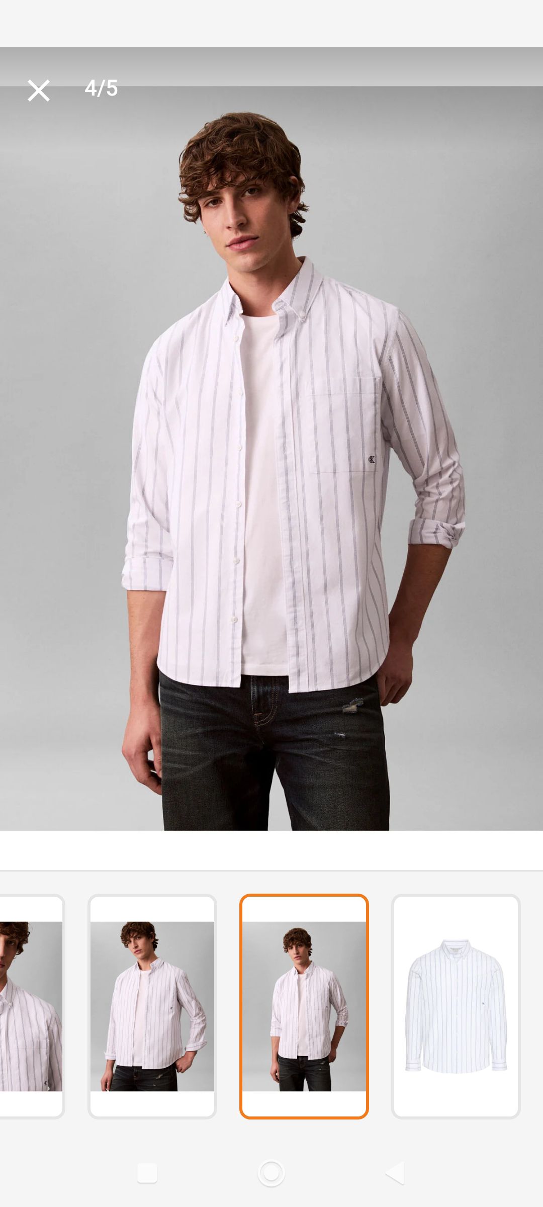 Calvin Klein Beyaz Çizgili Gömlek — görsel 3/7