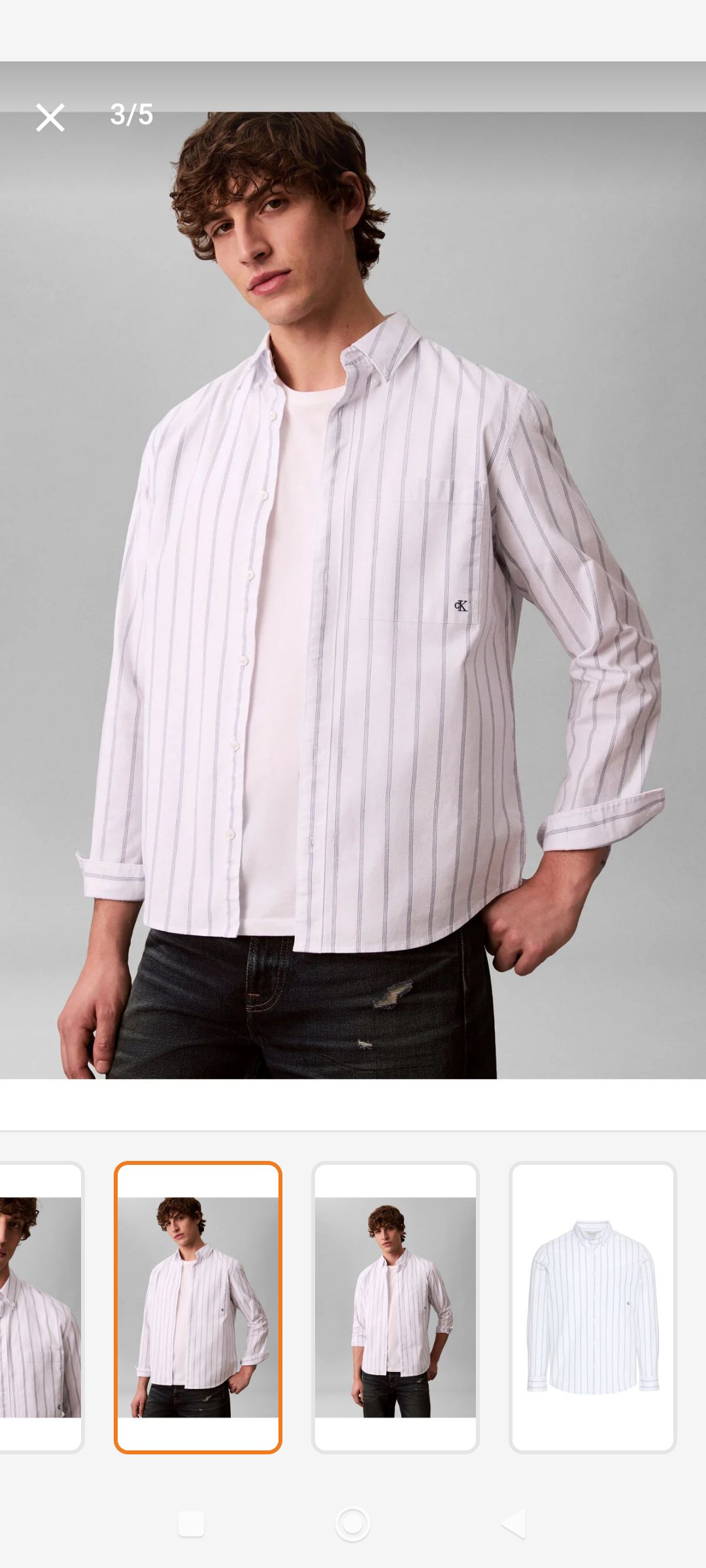 Calvin Klein Beyaz Çizgili Gömlek — görsel 4/7