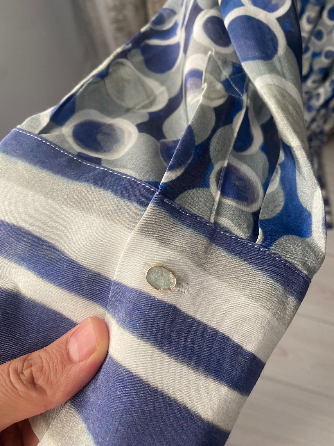 Mavi Desenli Midi Elbise — görsel 8/10