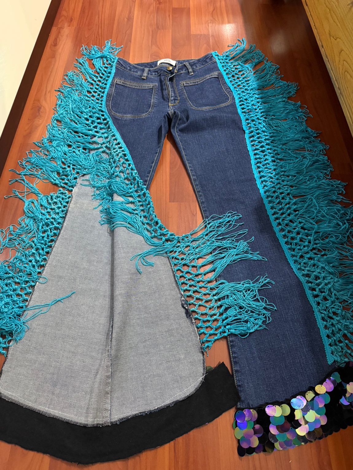 Mango Lacivert Paçalı Jean Pantolon — görsel 2/6