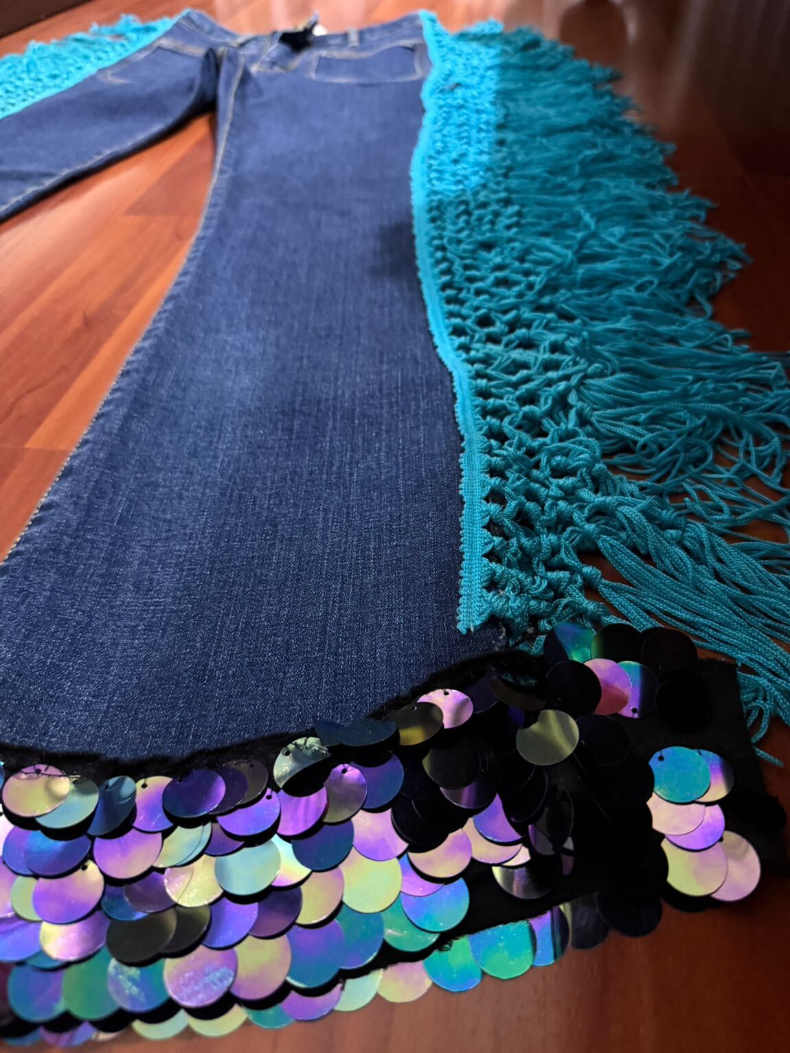 Mango Lacivert Paçalı Jean Pantolon — görsel 6/6