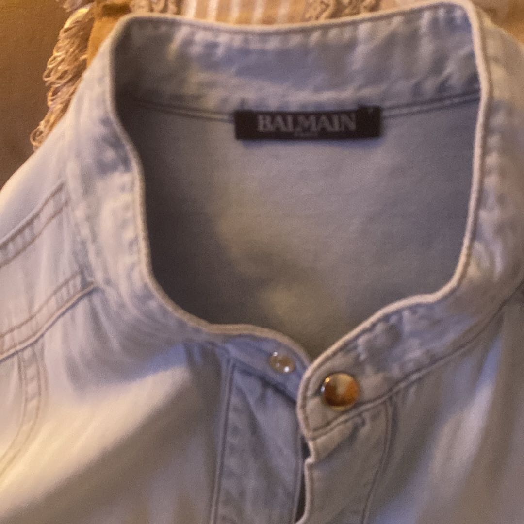 Balmain Açık Mavi Kot Gömlek ORJİNALDİR — görsel 2/7