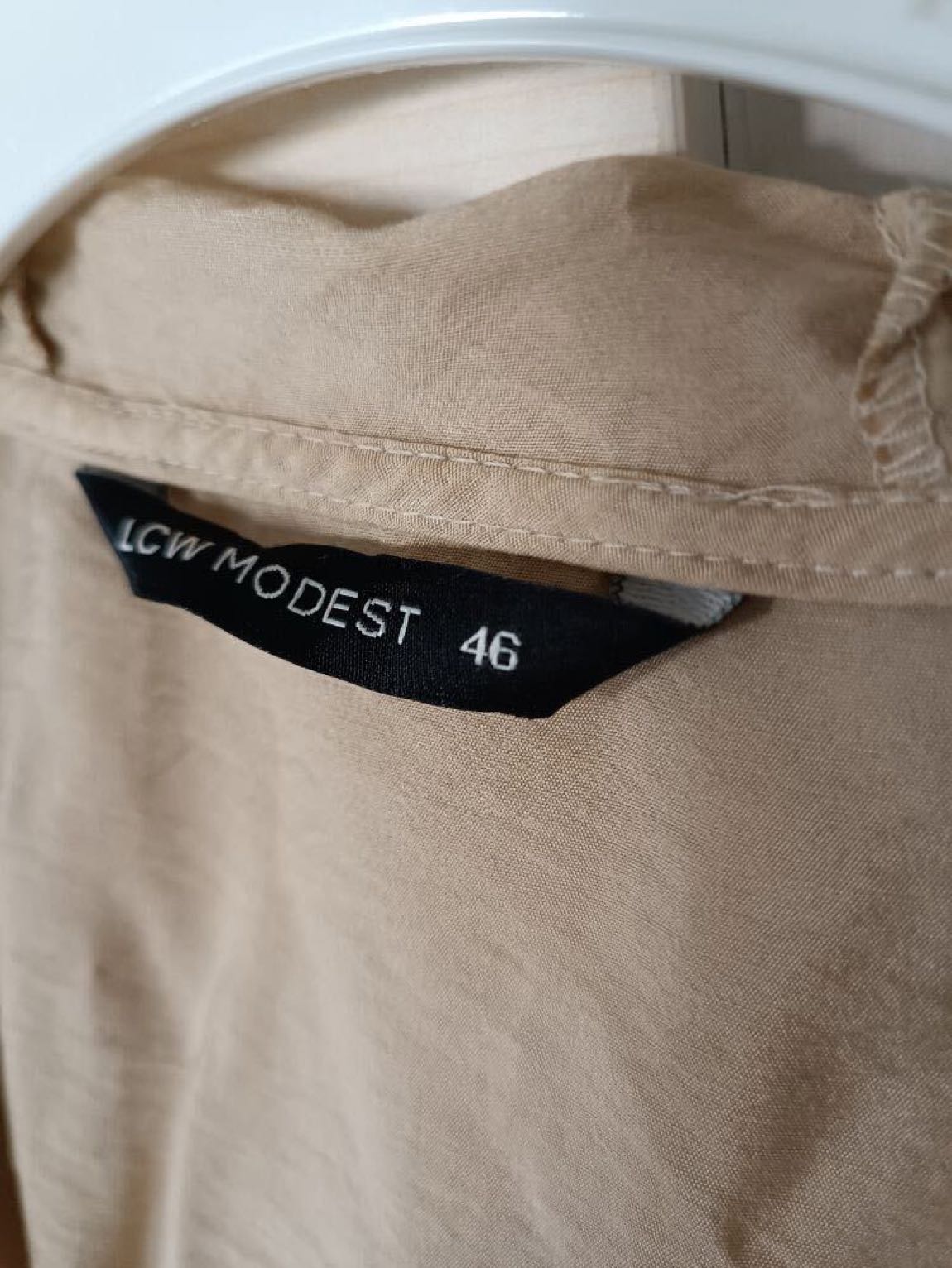 Kapüşonlu Beige Trençkot — görsel 7/8