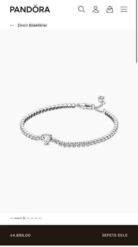 Pandora Işıltılı Kalp Tenis Bileklik