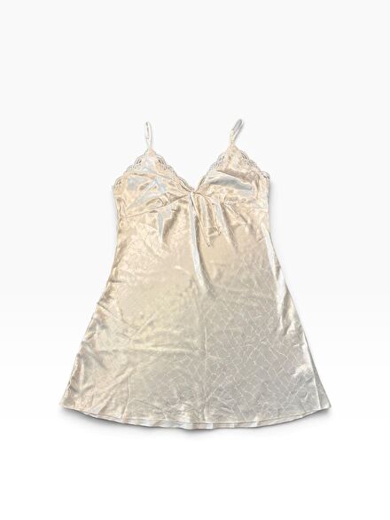 Satin lace slip dress