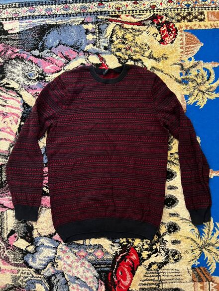 Vintage 2000s Ekoseli Bordo Kazak
