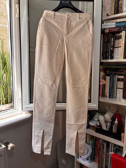 Mango Suit Paça Detaylı Bej Pantolon