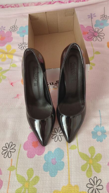 Siyah Patent Deri Stiletto Ayakkabı