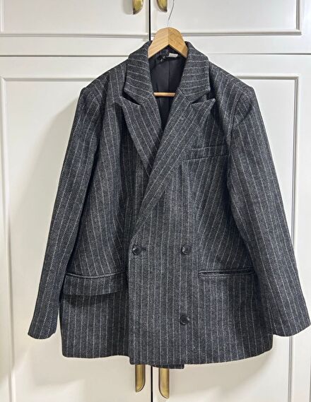 Çizgili Blazer Ceket