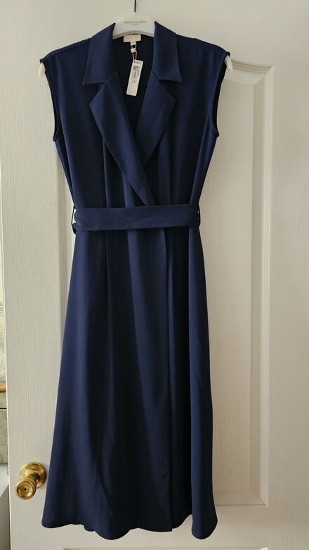 W Collection Lacivert Kruvaze Elbise