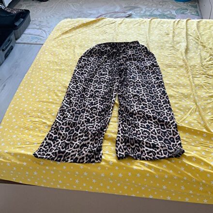 ZARA Leopar Desenli Bol Paça Pantolon
