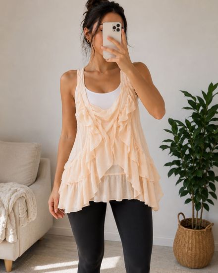 H&M Fırfırlı Önü Açık Üst / Yelek