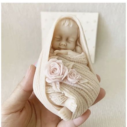 Kundakta Bebek Mum Kalıbı